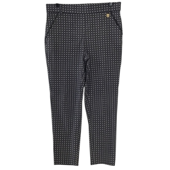 Rafaella Comfort Elastic Waist Pull On Pants Blue Geometric Size 12 - Picture 1 of 7